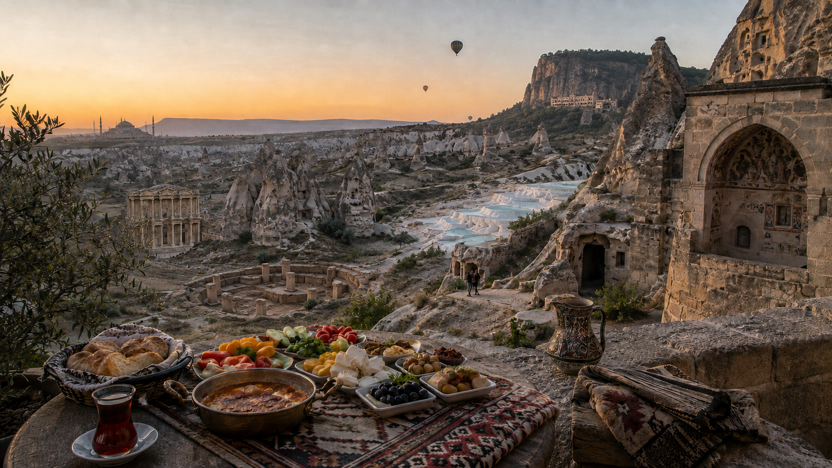 Ephesus, Cappadocia and a local table expressing the Gezginol travel philosophy